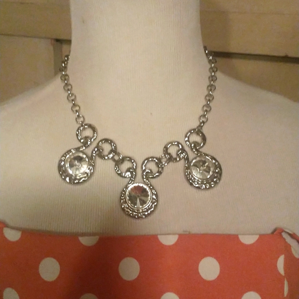 Paparazzi Accessories Gorgeous Silver Crystal Necklace High End Costume Jewelry